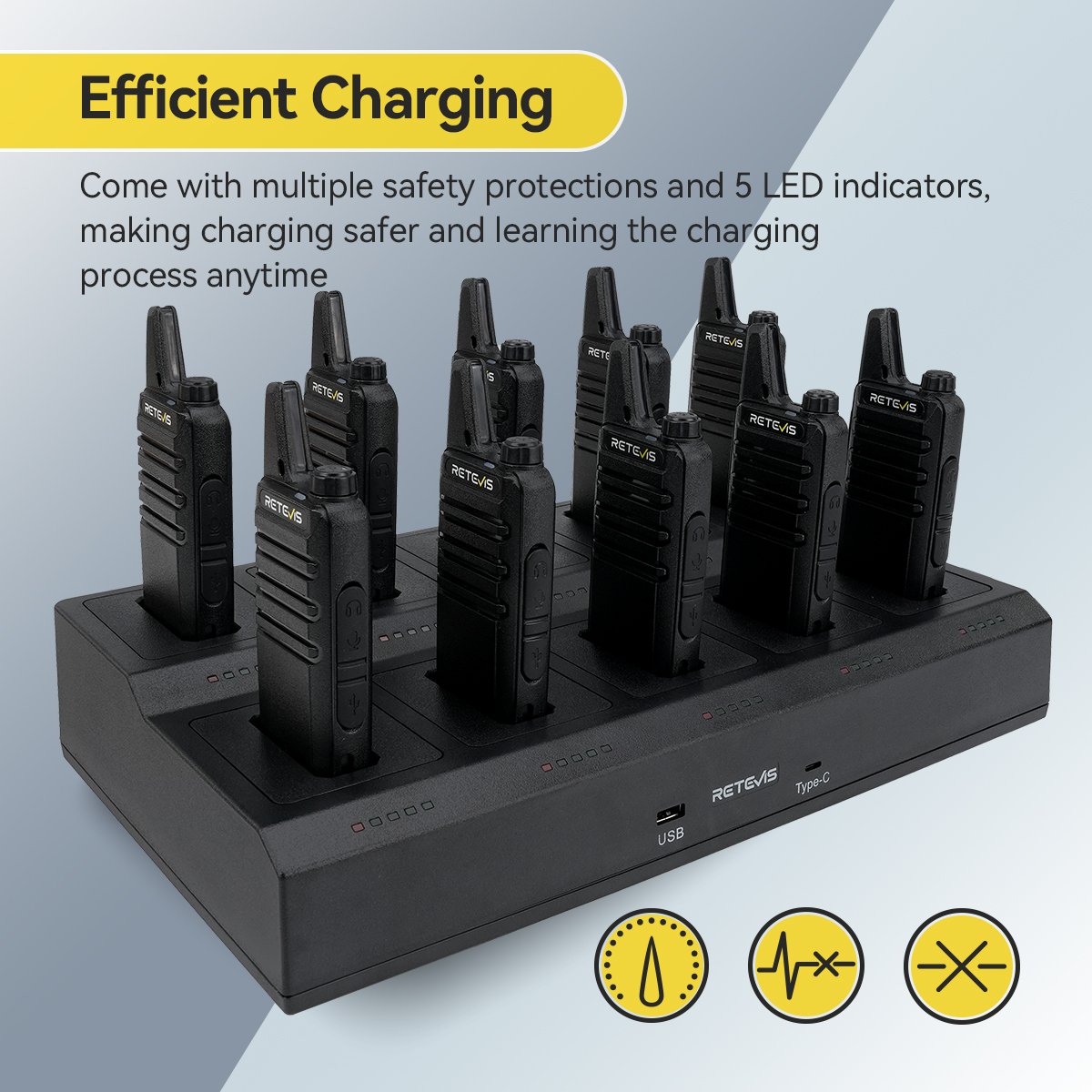 Retevis RT22 license free Small Mini Business Walkie Talkies wireless 2 way communication radios 10 pcs with 10-Way UL charger